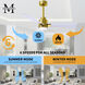 Atlas Alessandra - LK 72 inch Brushed Brass with Matte White Blades Ceiling Fan